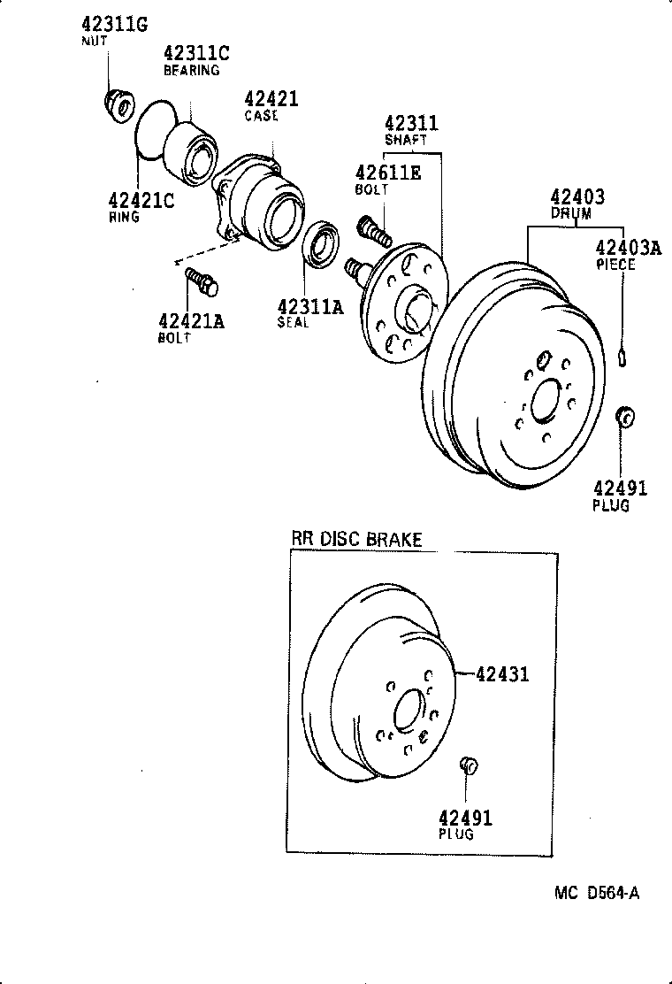 42431-03010 DRUM SUB-ASSY, REAR BRAKE product image
