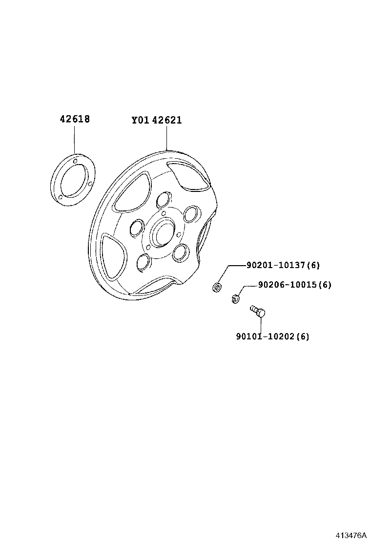 42611-37030 WHEEL, DISC (FOR SPARE) product image