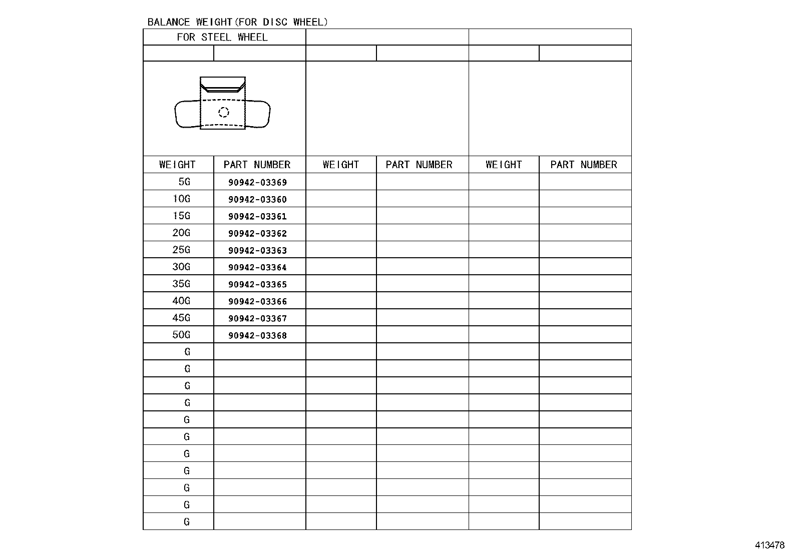 42611-37030 WHEEL, DISC (FOR SPARE) product image