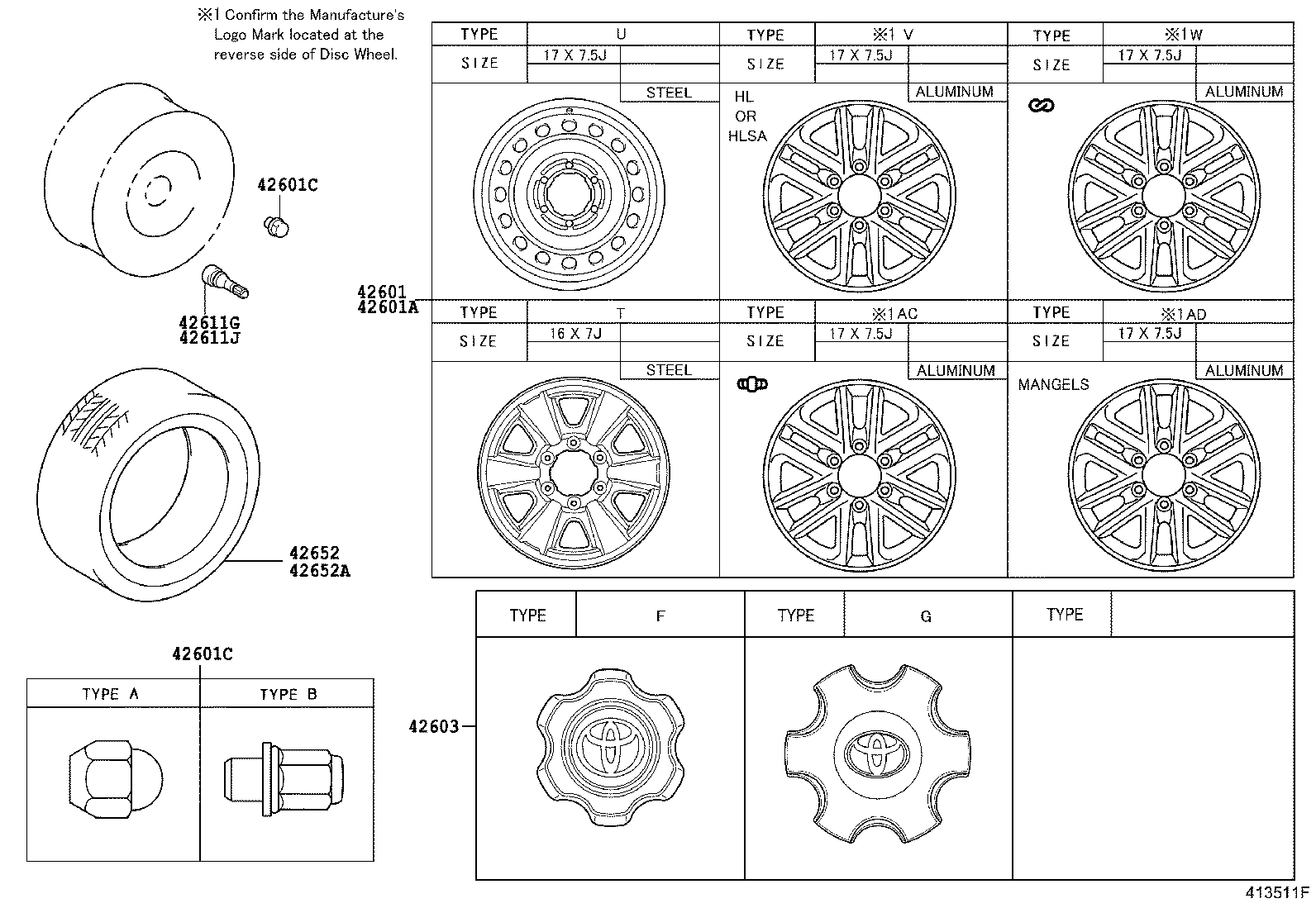 42611-0KF40 WHEEL, DISC product image