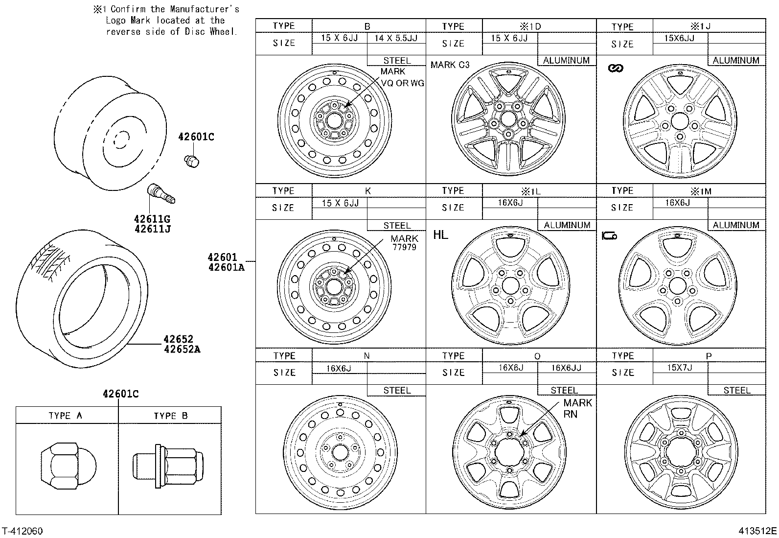 Toyota 90942-T1005 NUT, HUB (FOR AXLE)