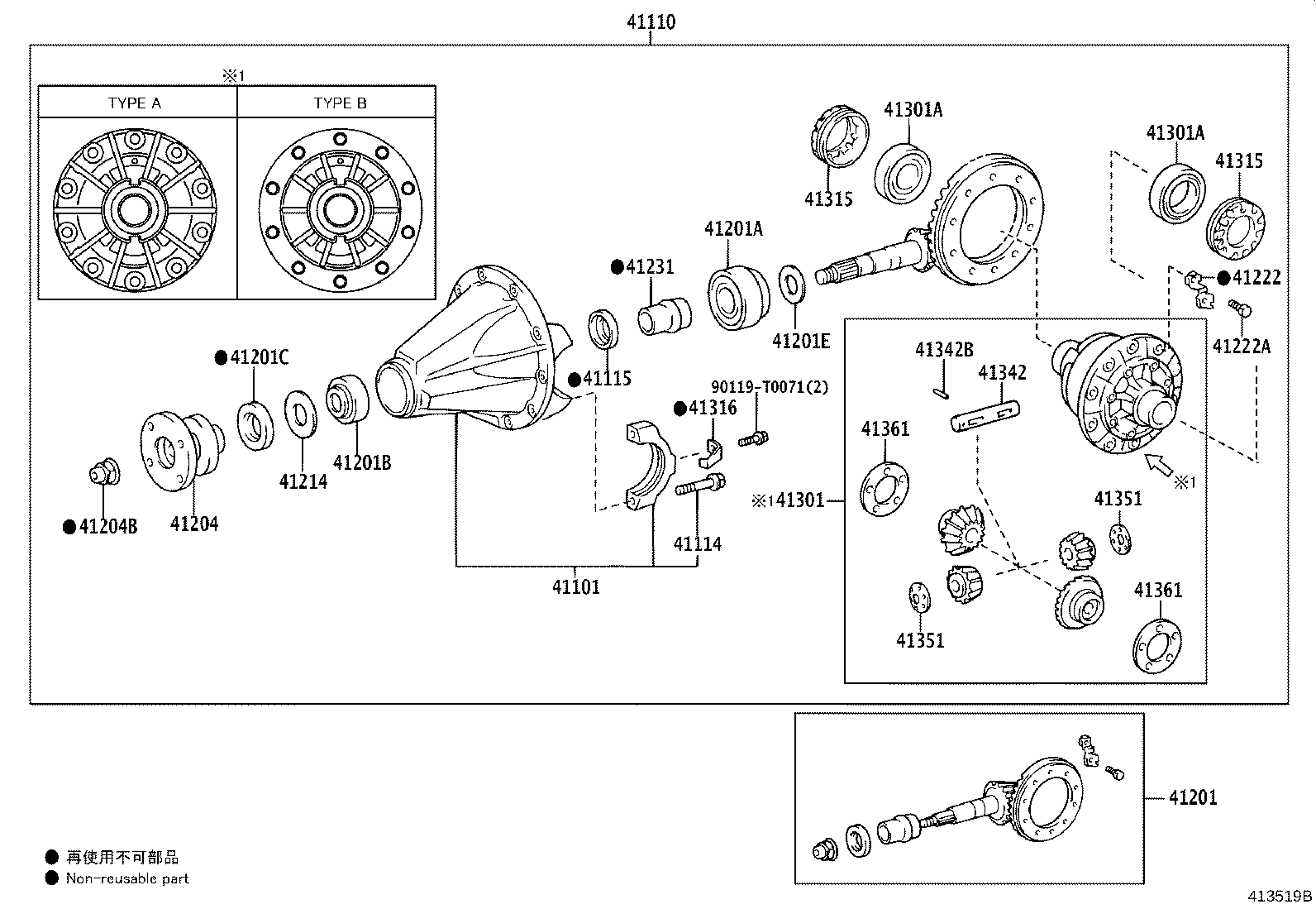 41201-30151 FINAL GEAR KIT, DIFFERENTIAL, REAR product image