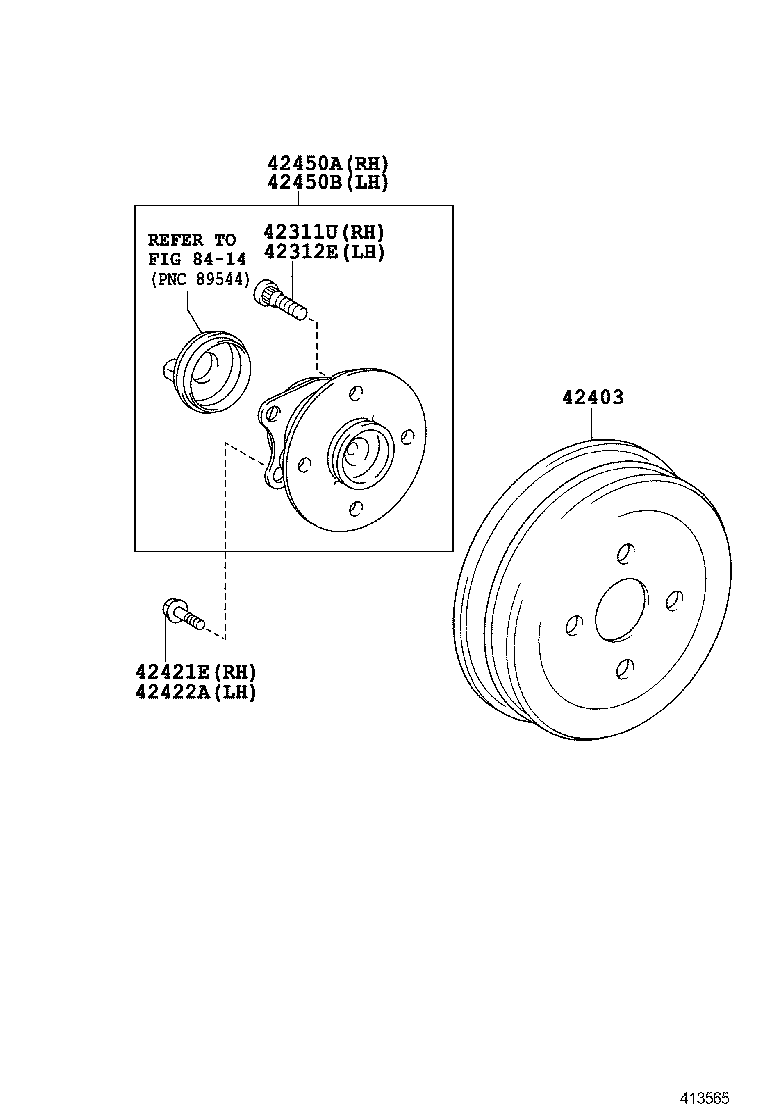 42431-13030 DRUM SUB-ASSY, REAR BRAKE product image