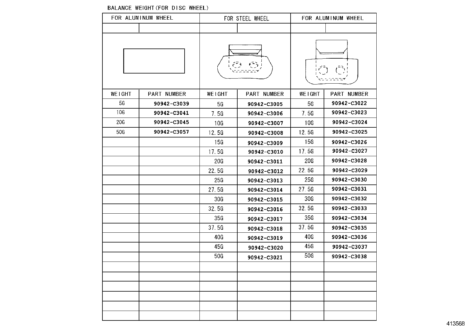 90942-C1001 NUT, HUB (FOR AXLE) product image