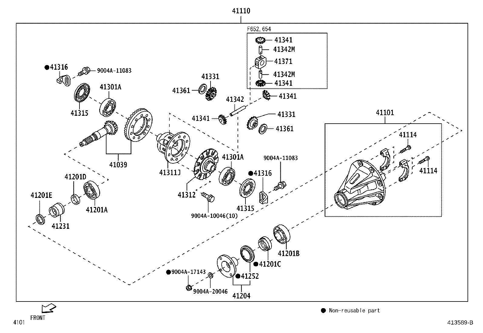 Toyota 41331-BZ071 GEAR, REAR DIFFERENTIAL SIDE