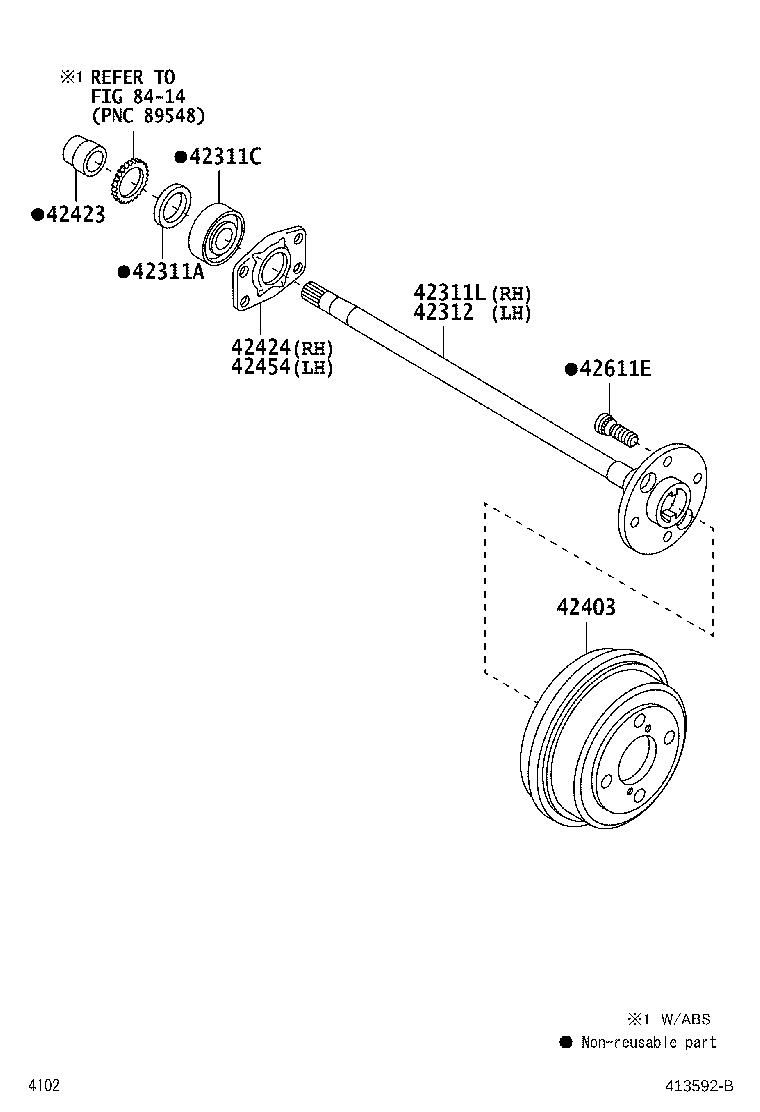 Toyota 42311-BZ080 SHAFT, REAR AXLE, RH