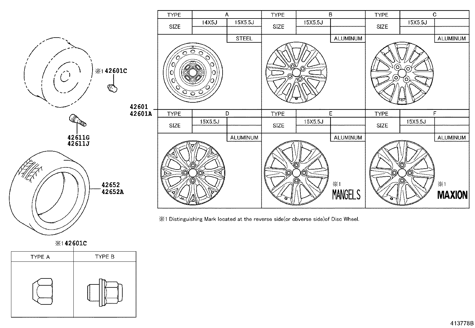 42611-0DB41 WHEEL, DISC product image
