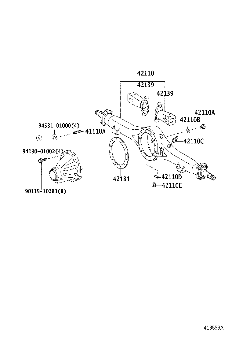 41110-36710 CARRIER ASSY, DIFFERENTIAL, REAR product image