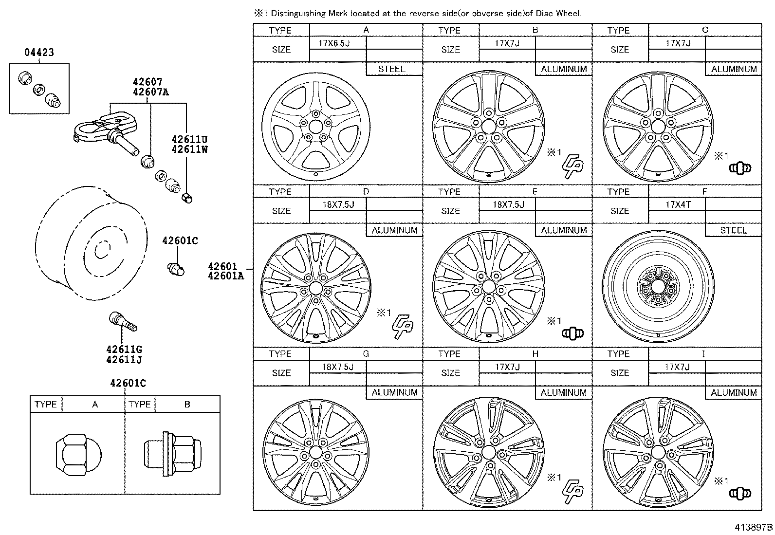 Toyota 42602-0R030 CAP, WHEEL