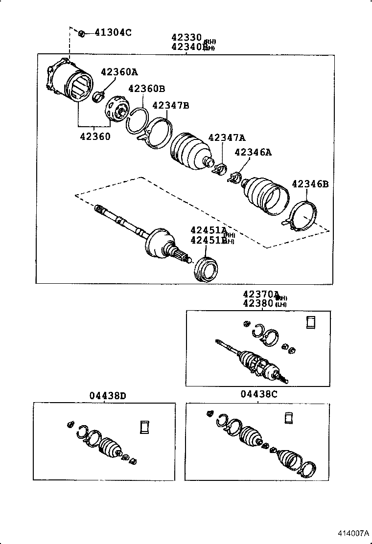43403-65010 JOINT ASSY, REAR DRIVE SHAFT INBOARD product image
