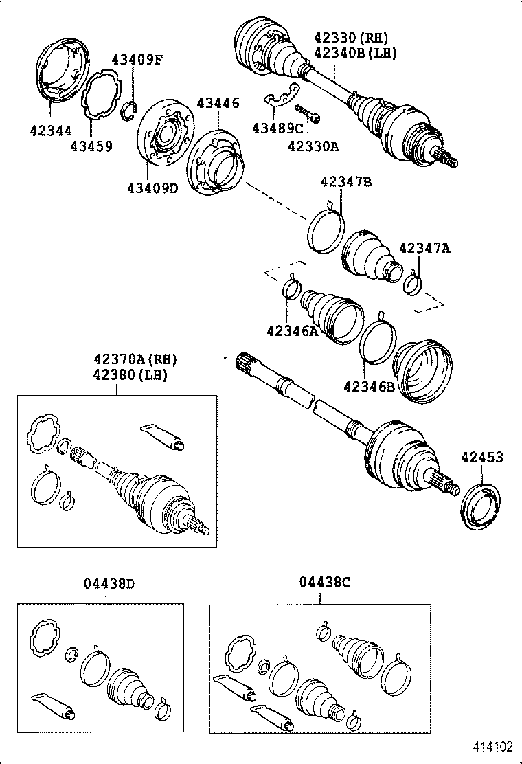 04437-50011 BOOT KIT, REAR DRIVE SHAFT INBOARD JOINT product image