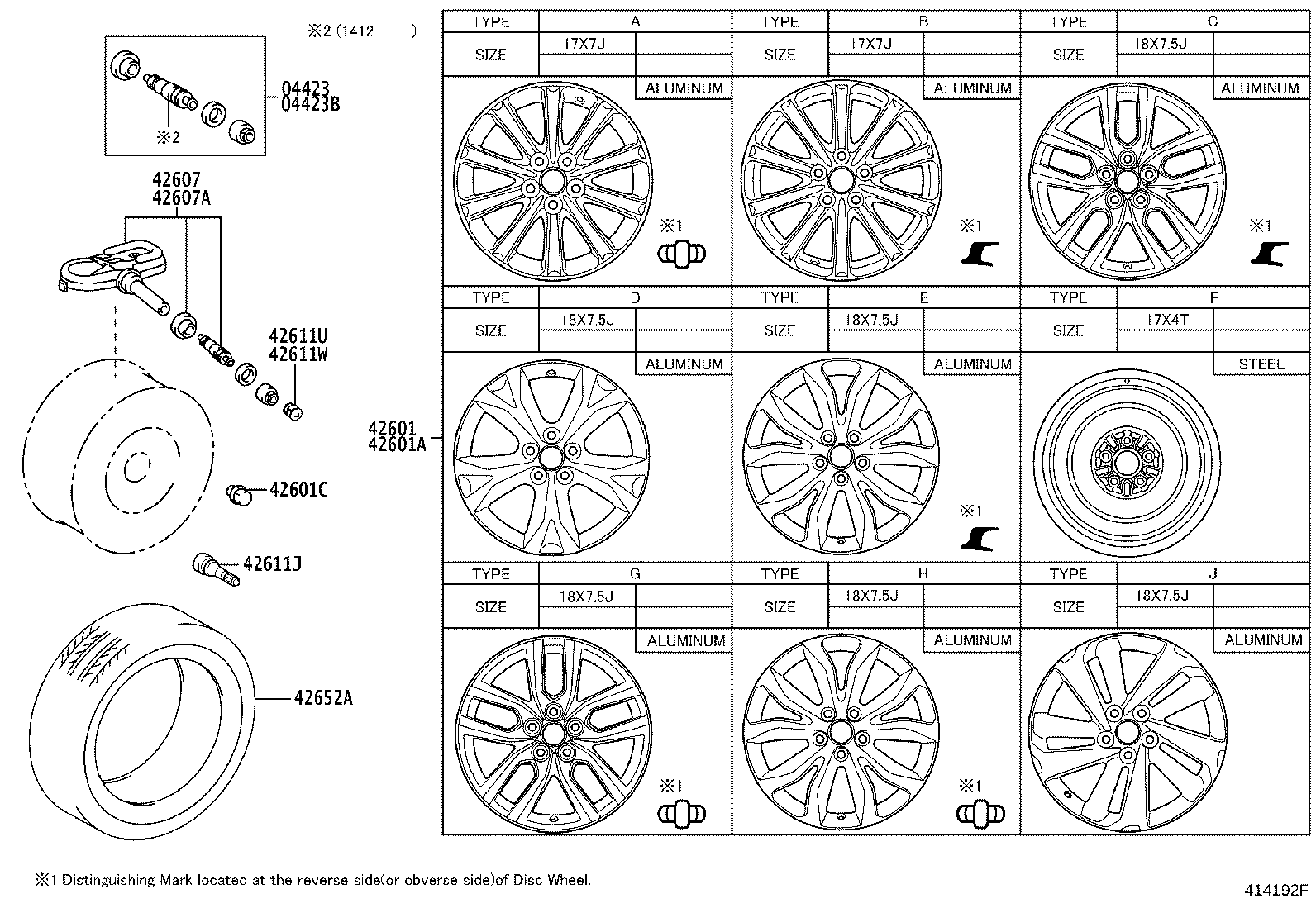 Toyota 4261A-78051 WHEEL, DISC