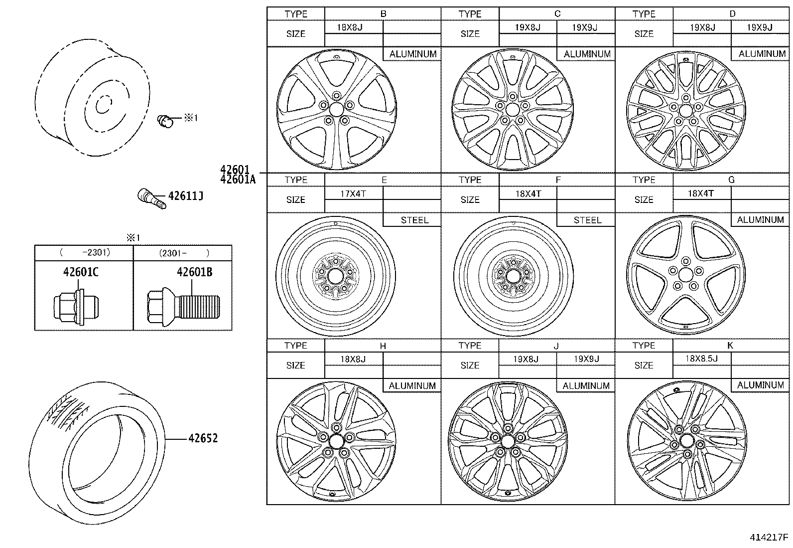 Toyota 42652-30F61 TIRE