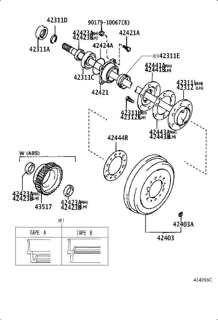 Toyota 42311-35270 SHAFT, REAR AXLE, RH