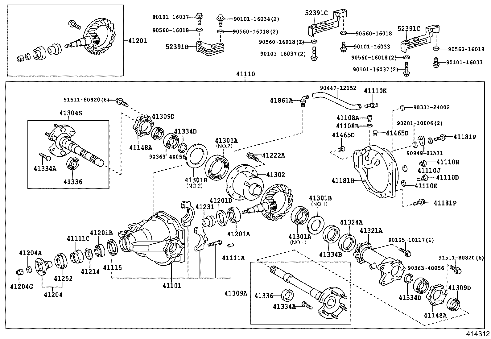 41108-65020 COVER, REAR DIFFERENTIAL CARRIER product image