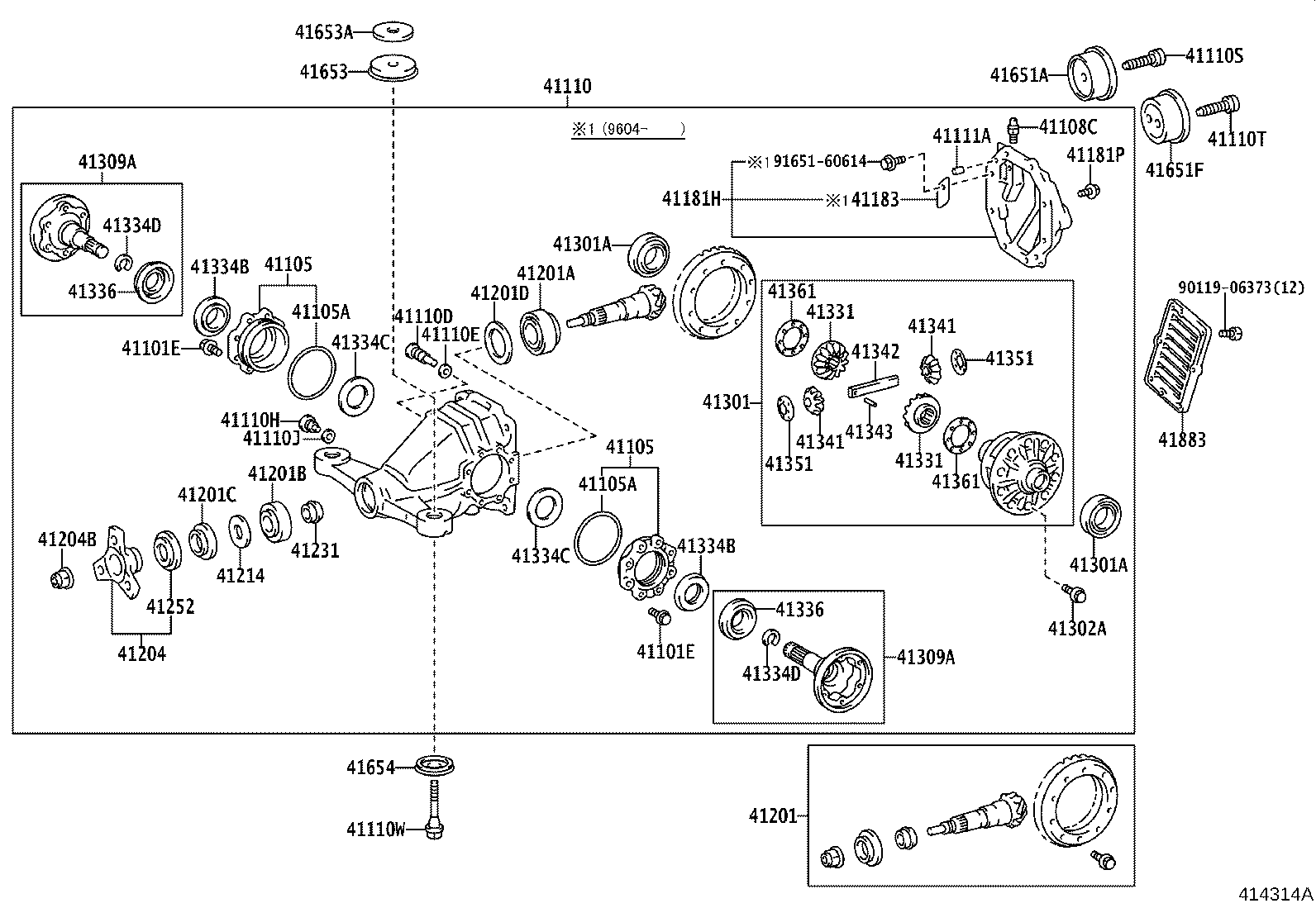 41110-14841 CARRIER ASSY, DIFFERENTIAL, REAR product image