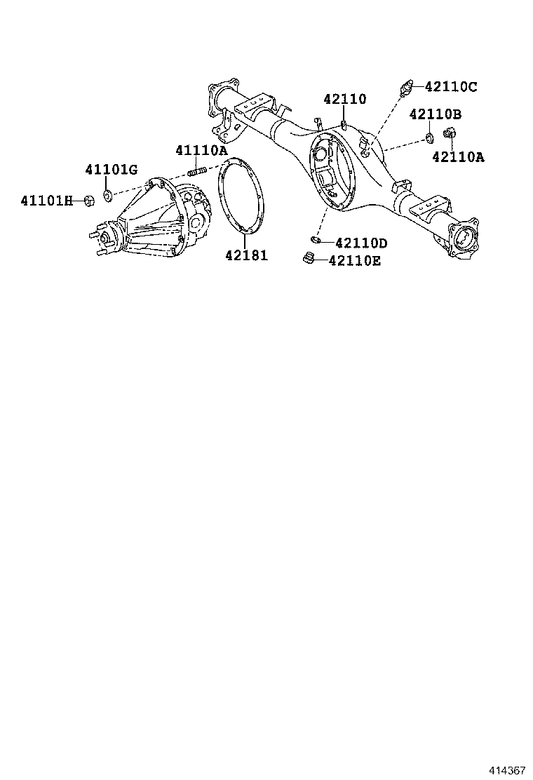 41301-04010 CASE SUB-ASSY, REAR DIFFERENTIAL product image