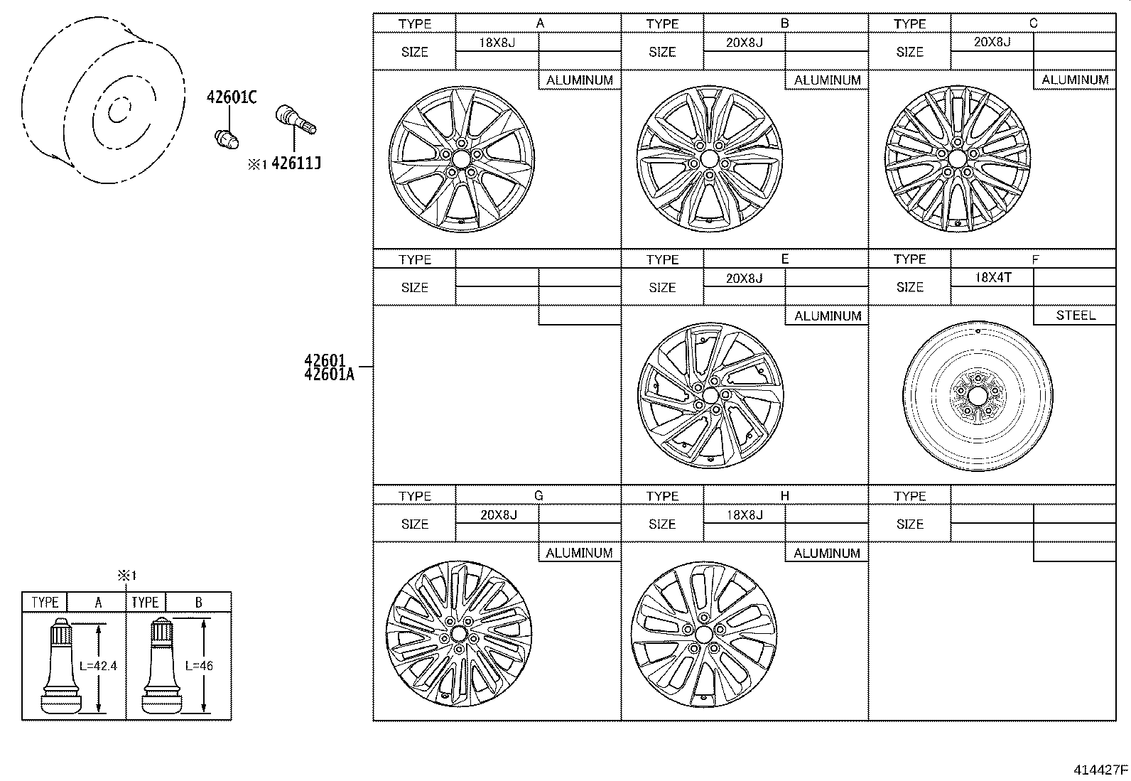 Toyota 42602-0E010 CAP, WHEEL
