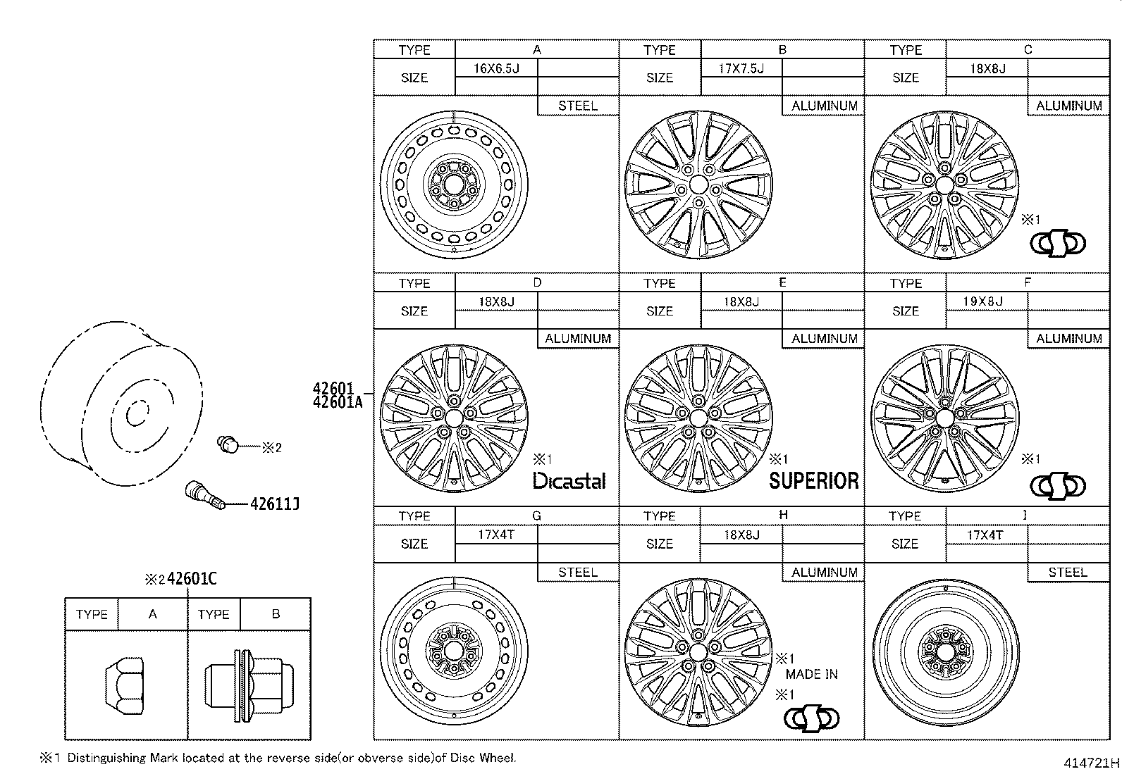 Toyota 42602-06140 CAP, WHEEL