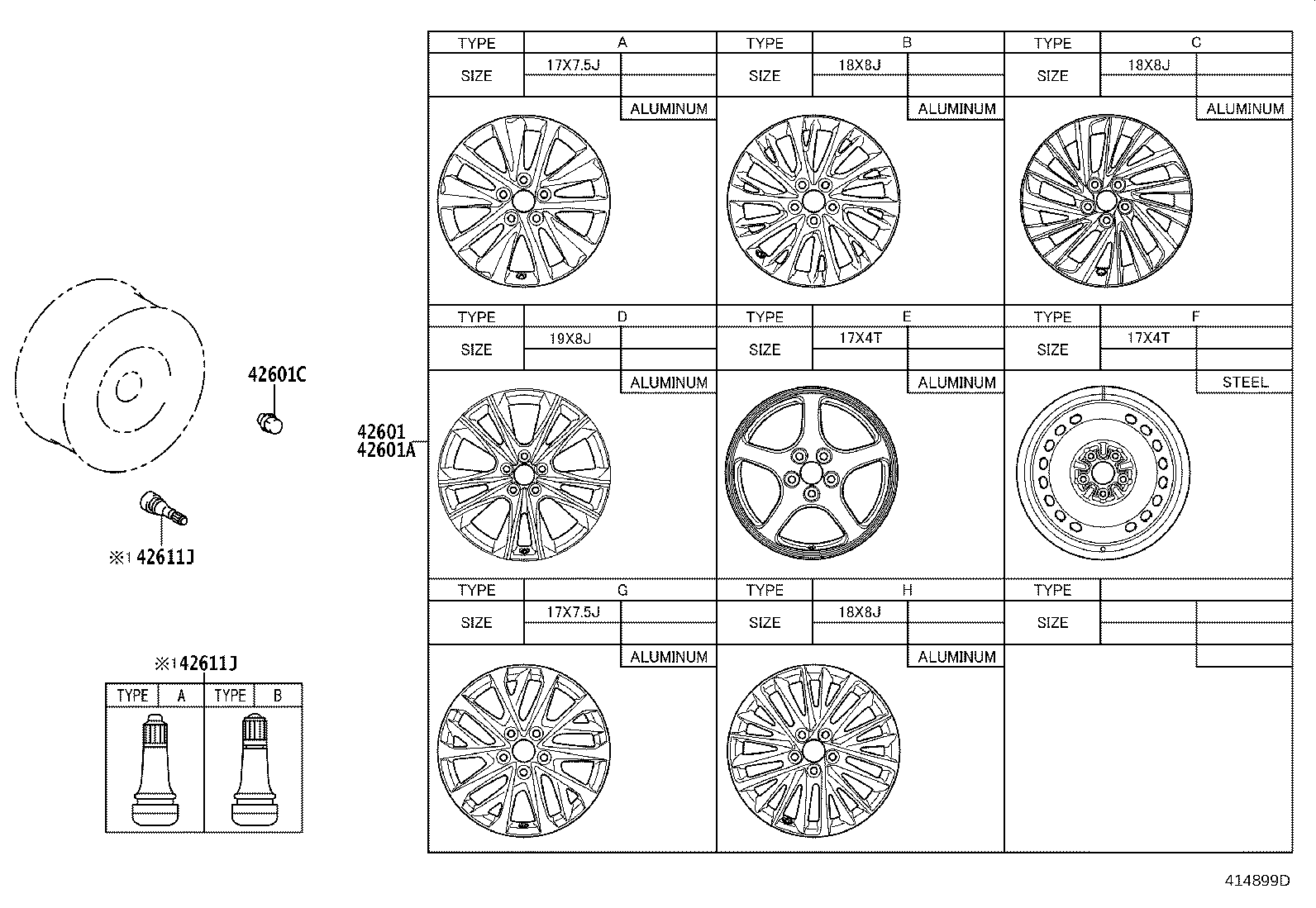 Toyota 4261B-06010 WHEEL, DISC (FOR SPARE)