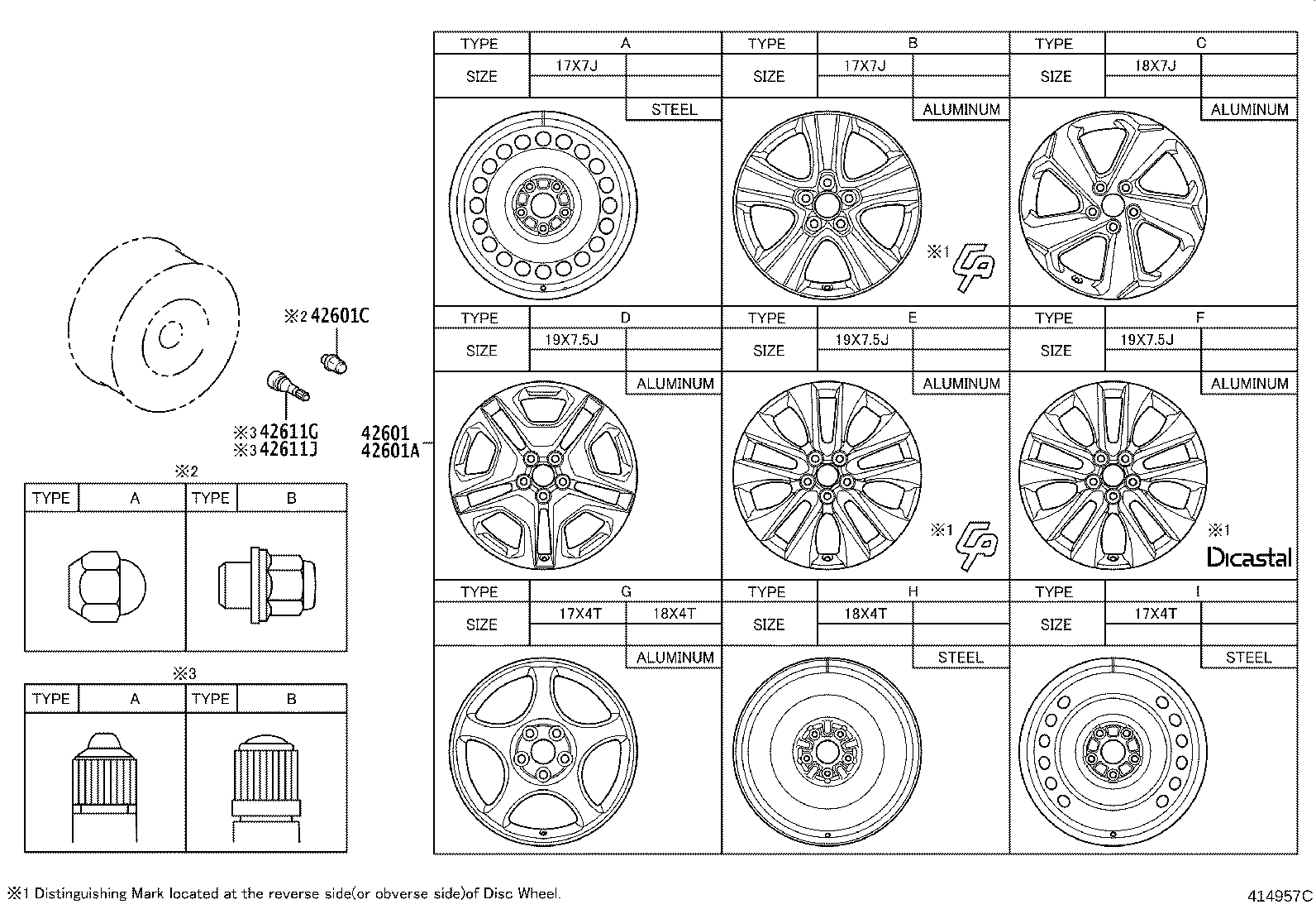 Toyota 42602-0R040 CAP, WHEEL
