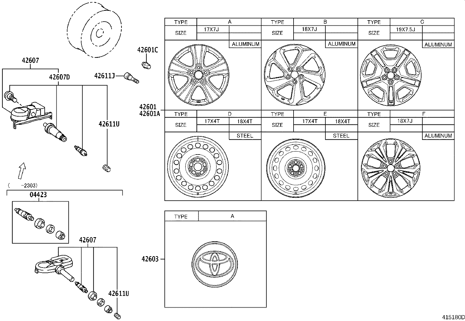 4261B-0R050 WHEEL, DISC (FOR SPARE) product image