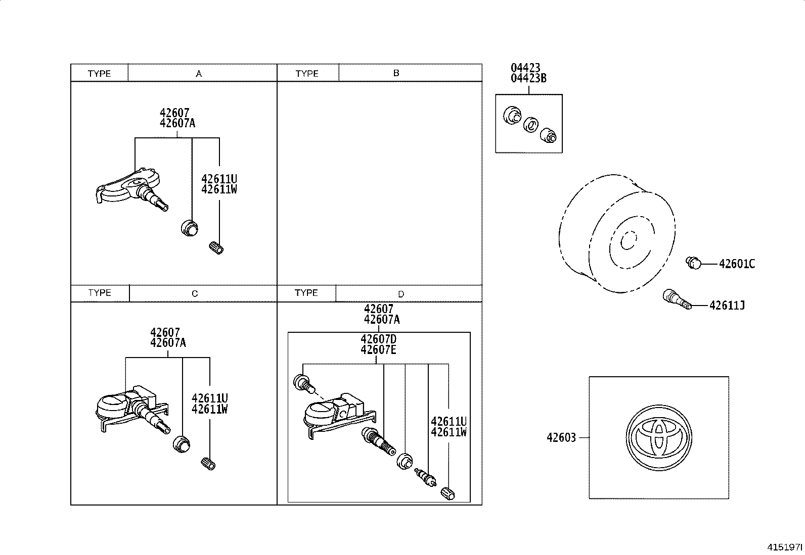 Toyota 42607-0C091 VALVE SUB-ASSY, TIRE PRESSURE MONITOR