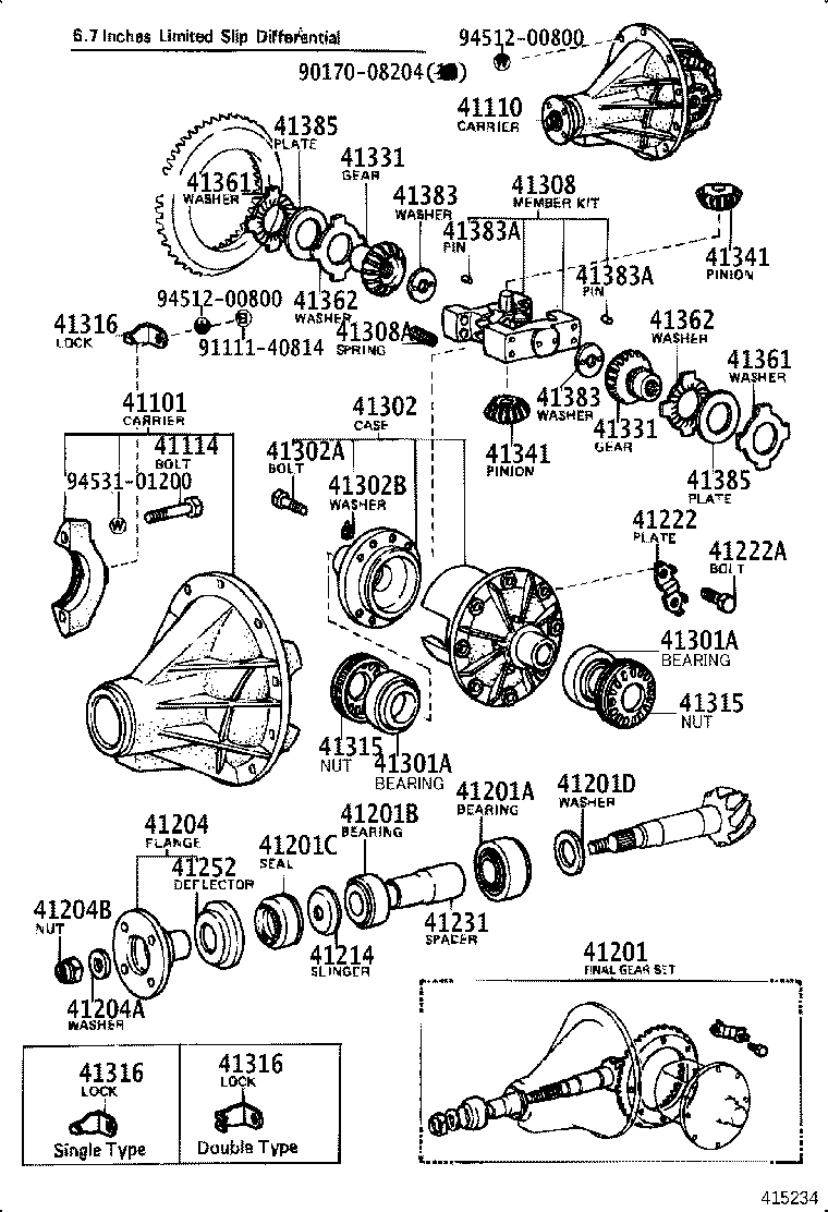 04412-12040 GASKET KIT, REAR DIFFERENTIAL CARRIER product image