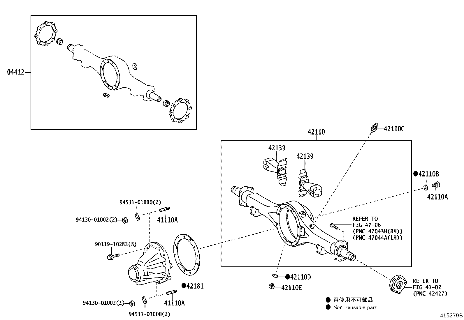 41110-36720 CARRIER ASSY, DIFFERENTIAL, REAR product image