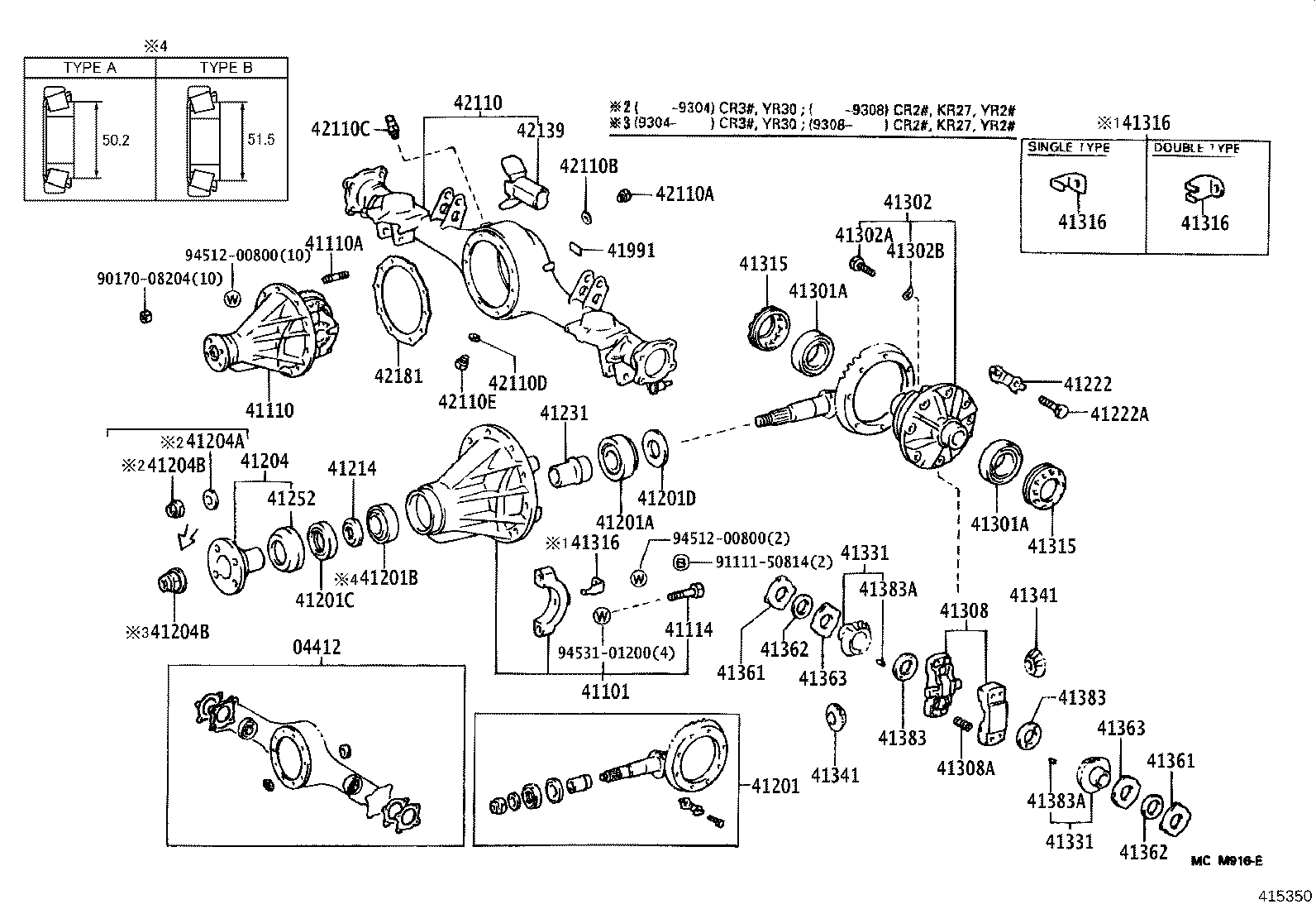 04412-28040 GASKET KIT, REAR DIFFERENTIAL CARRIER product image