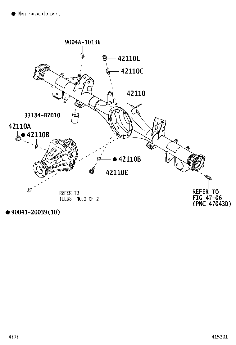 41110-BZ301 CARRIER ASSY, DIFFERENTIAL, REAR product image