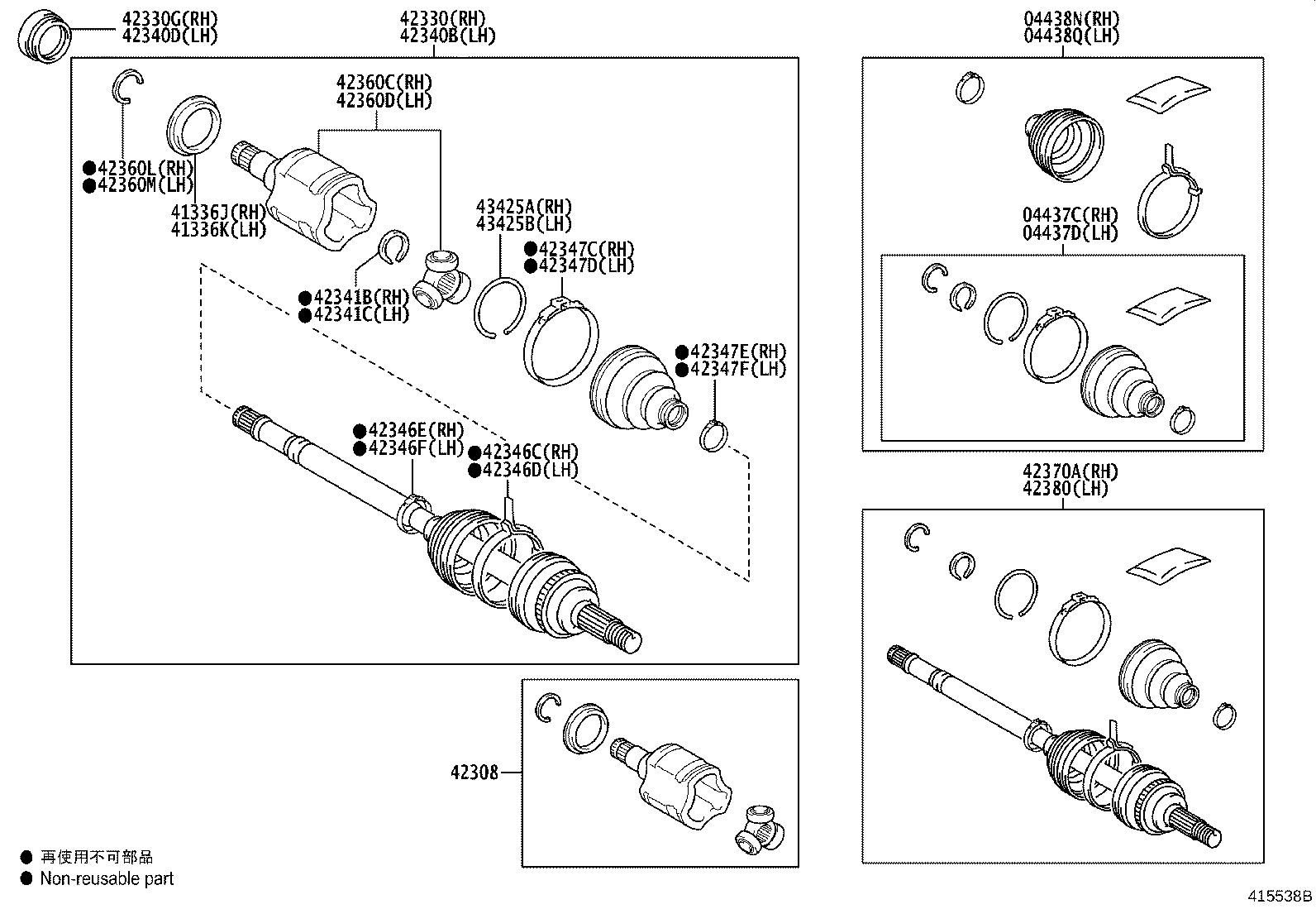 42450-0R040 HUB & BEARING ASSY, REAR AXLE, RH product image
