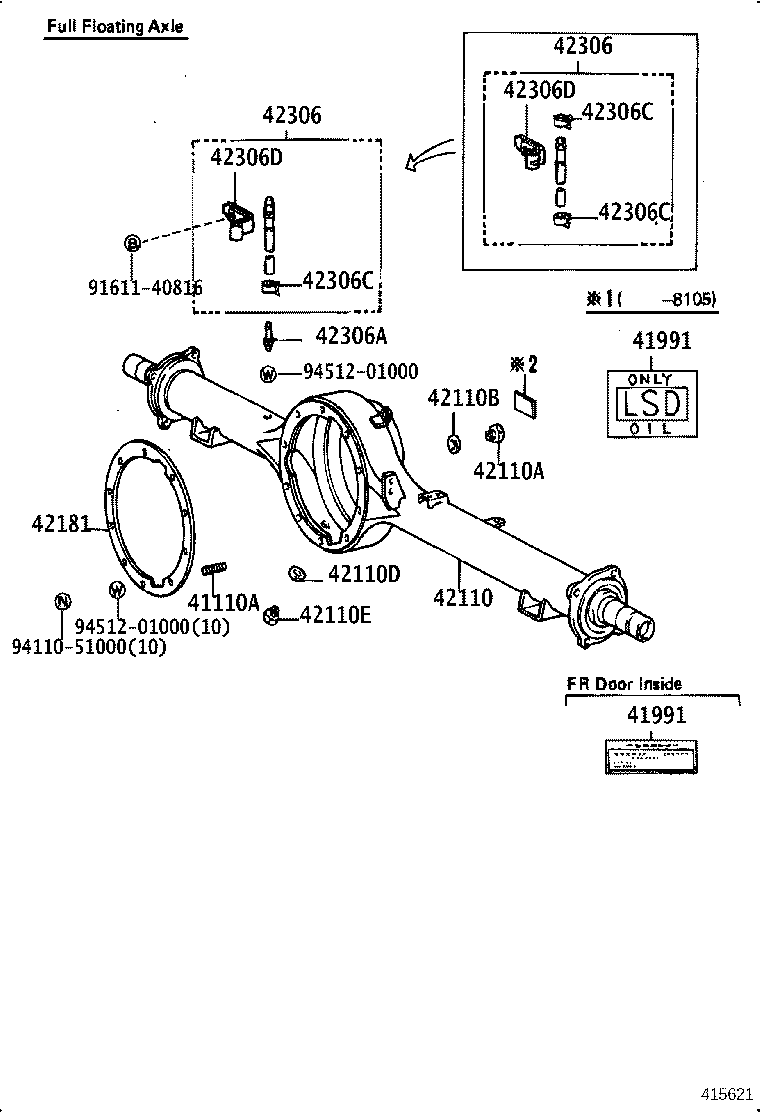 41101-60050 CARRIER SUB-ASSY, DIFFERENTIAL, REAR product image