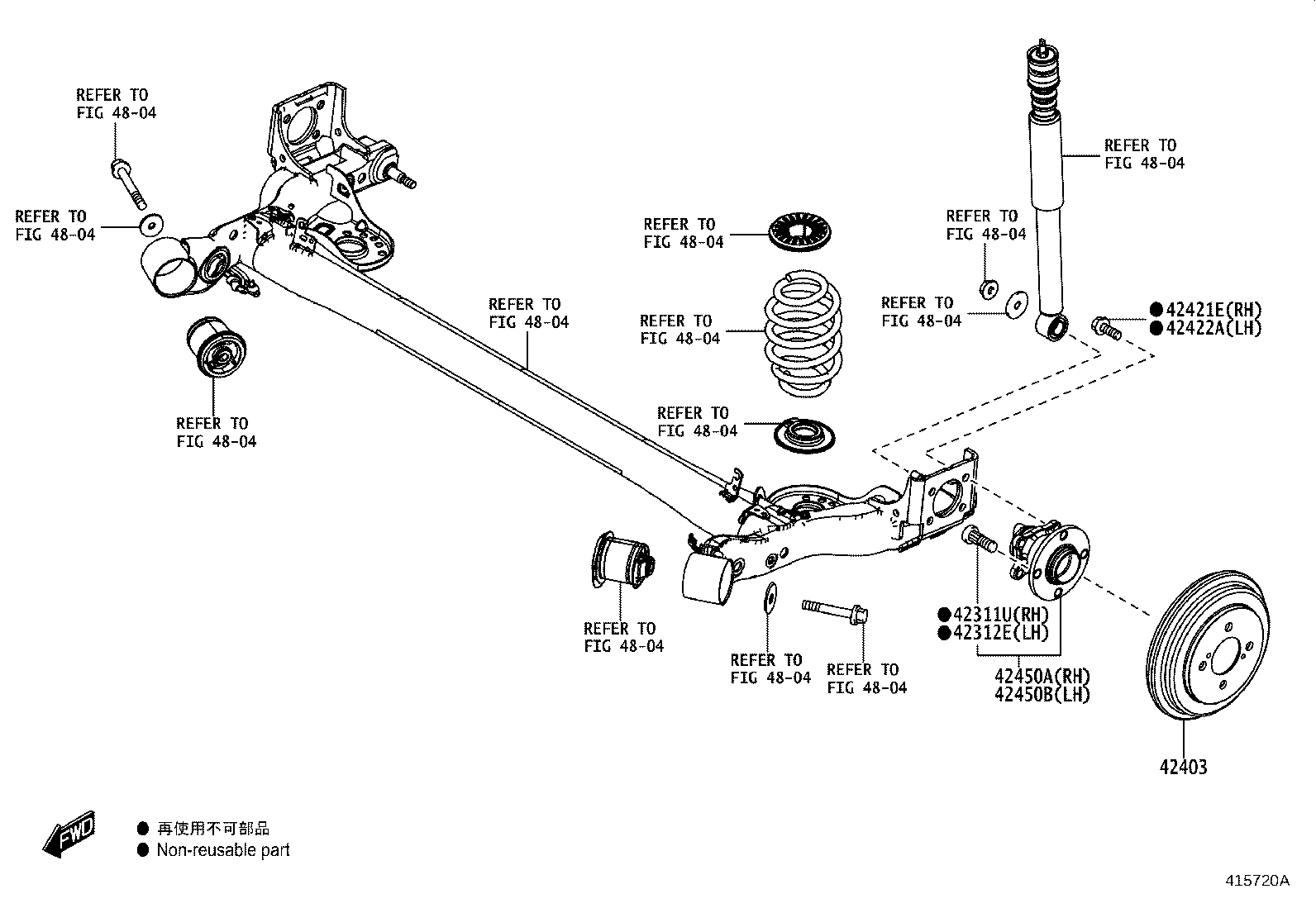 42410-WC012 HUB & BEARING ASSY, REAR AXLE, RH product image