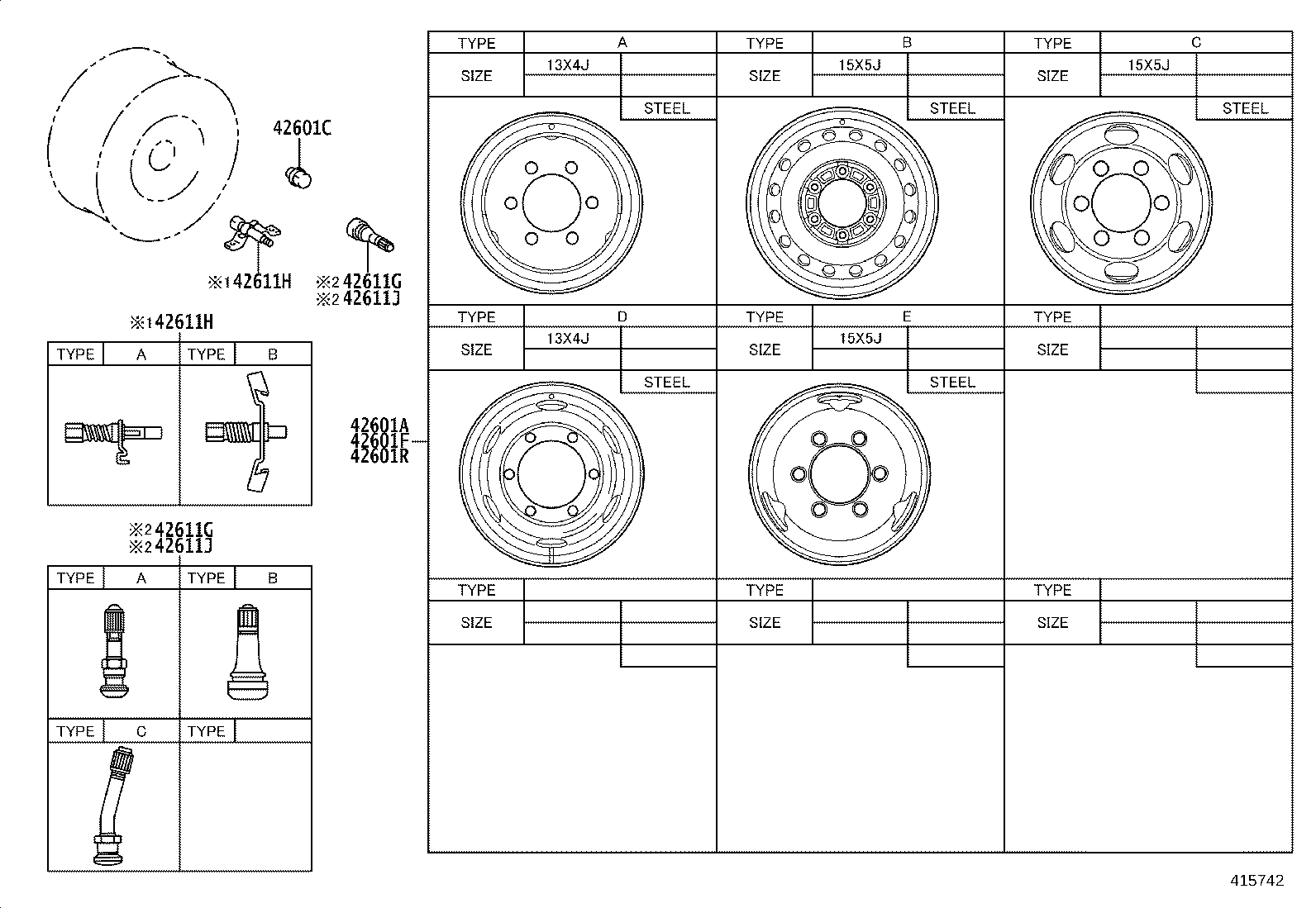 42611-25041 WHEEL, DISC (FOR SPARE) product image