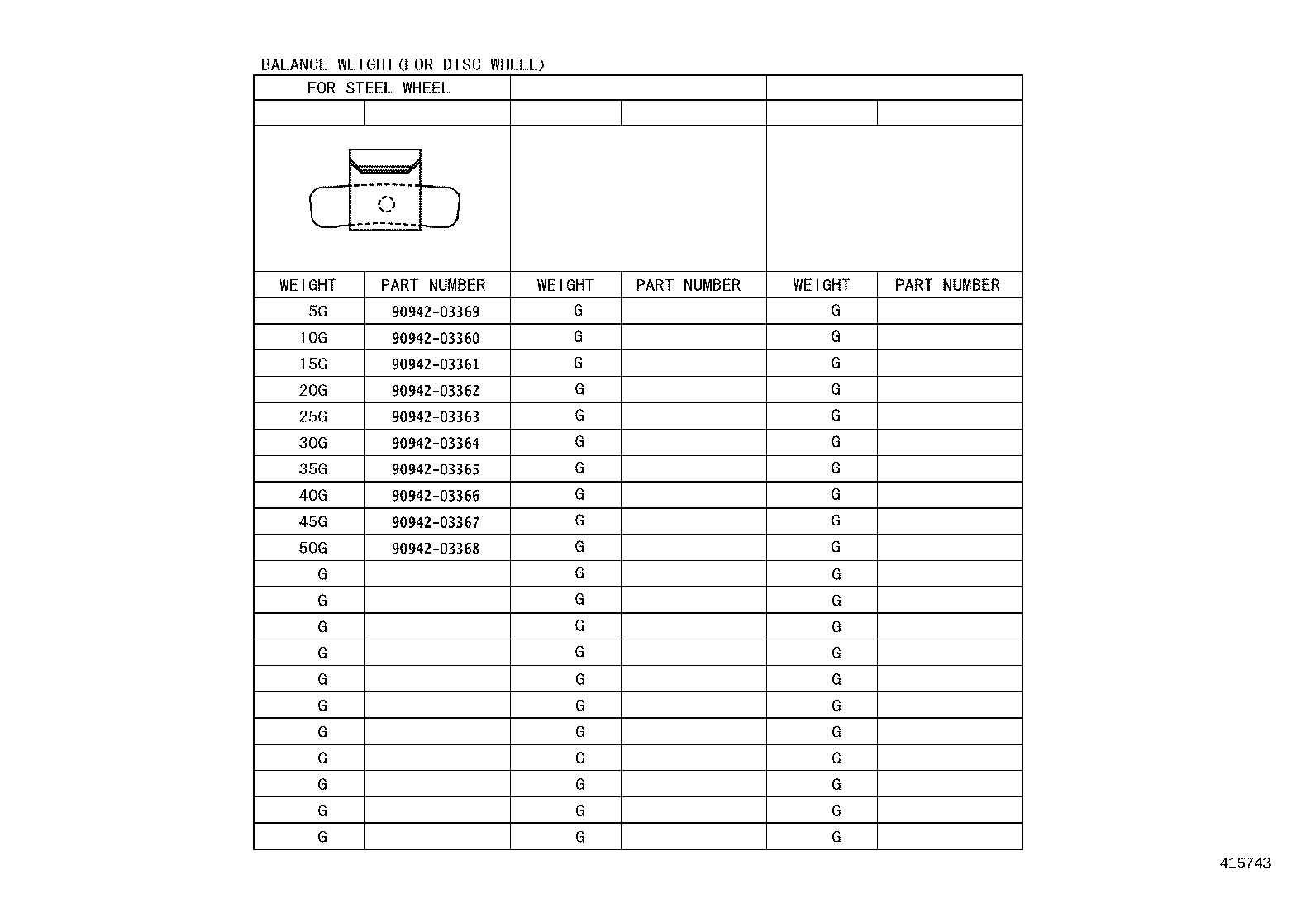 42611-25041 WHEEL, DISC (FOR SPARE) product image