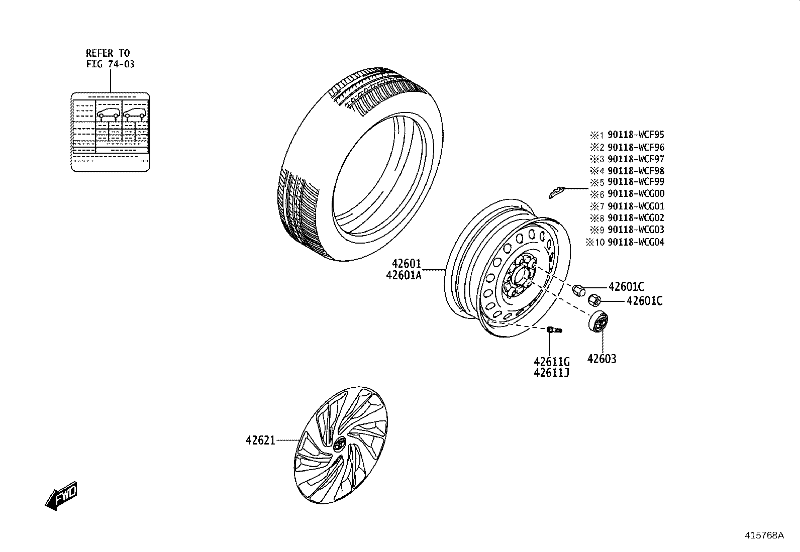 42602-WC004 CAP, WHEEL product image