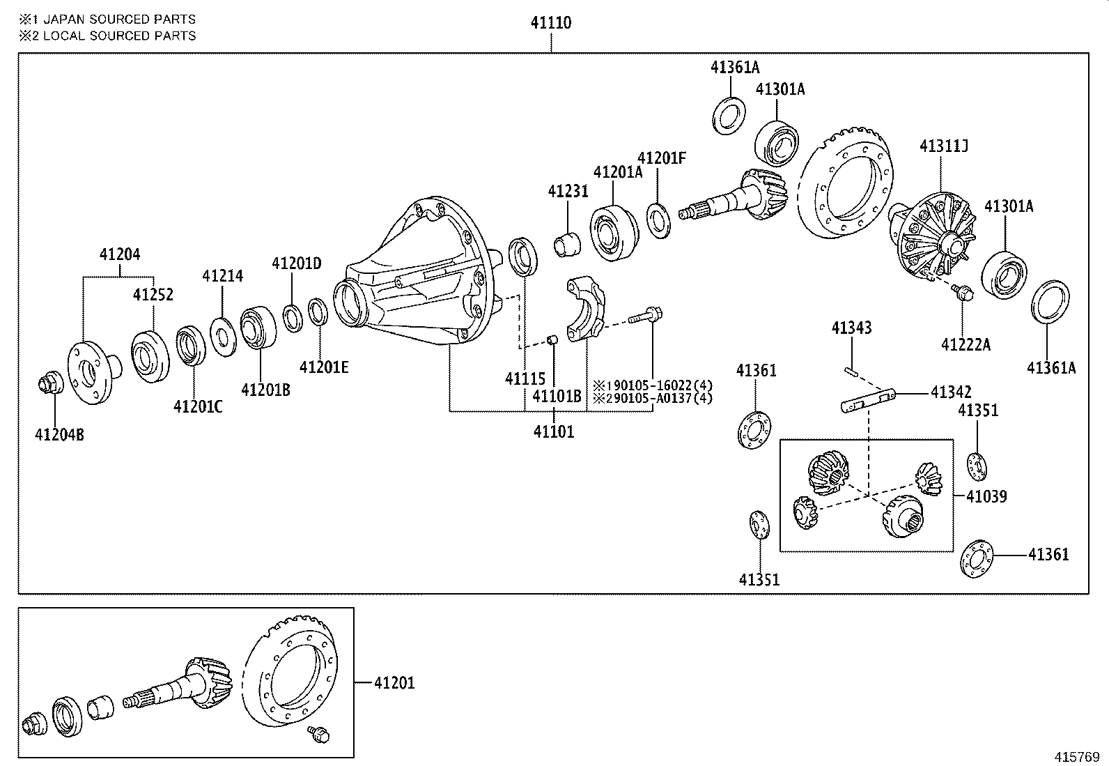 41201-80819 FINAL GEAR KIT, DIFFERENTIAL, REAR product image