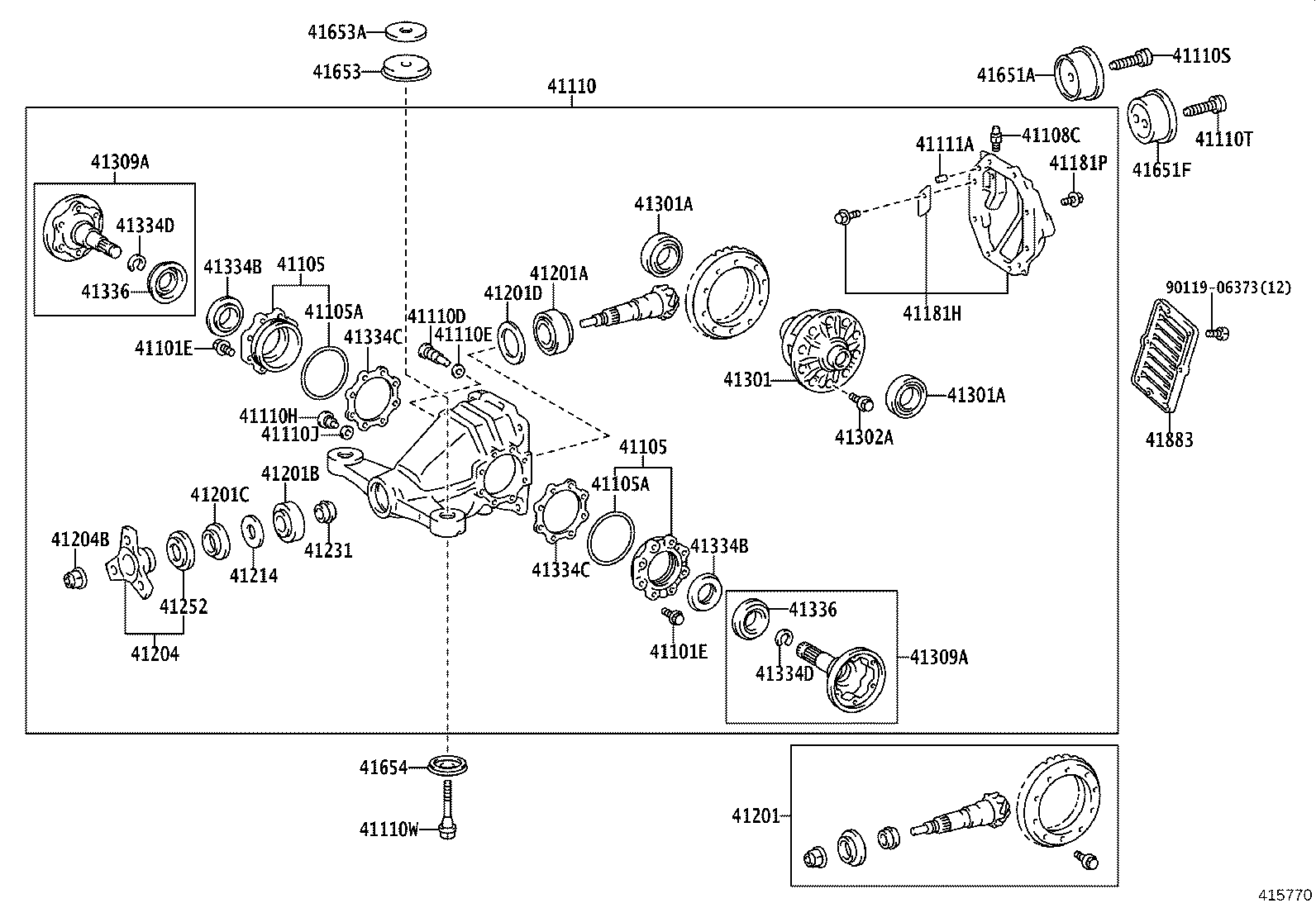 41110-14841 CARRIER ASSY, DIFFERENTIAL, REAR product image