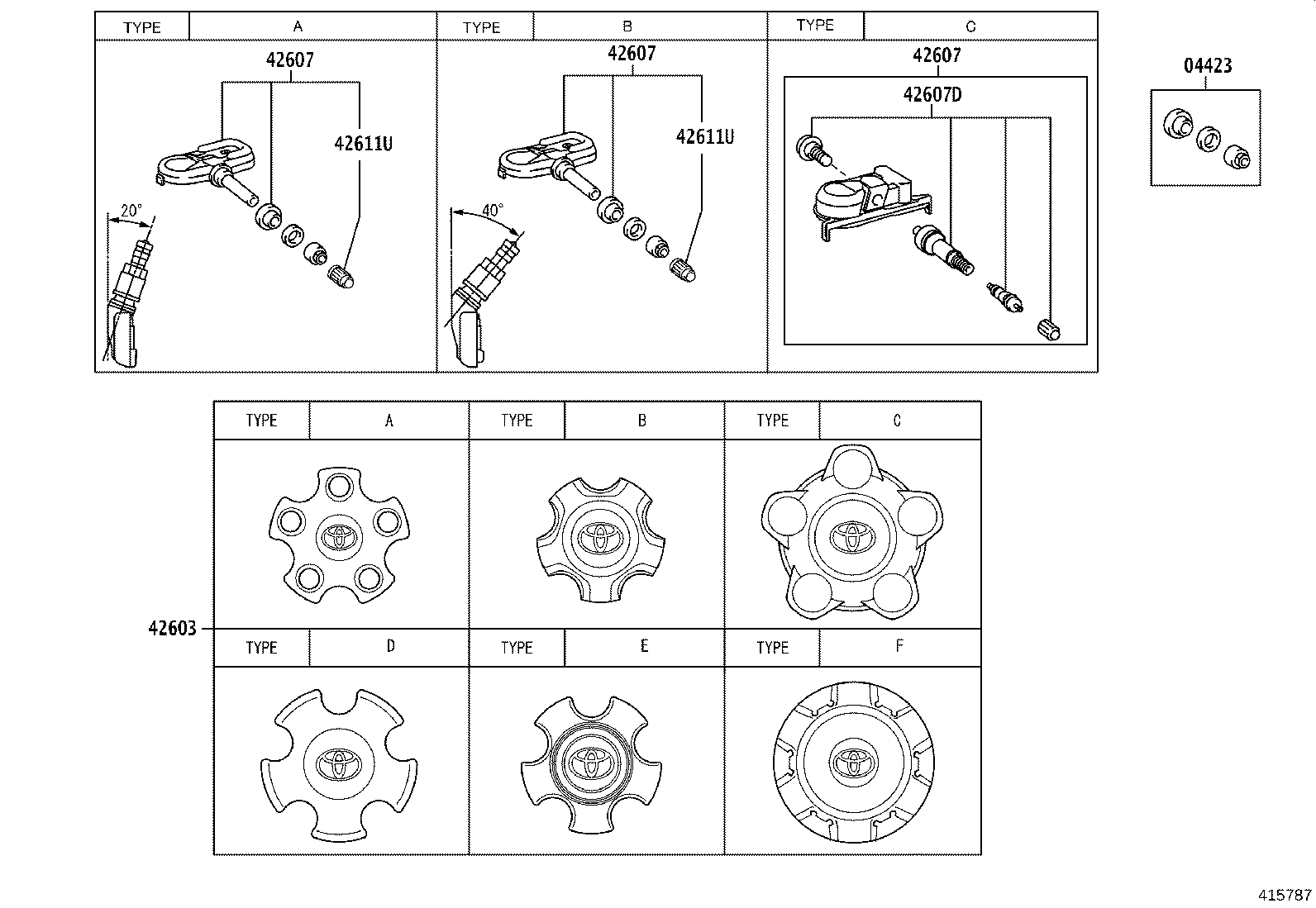 42607-0C080 VALVE SUB-ASSY, TIRE PRESSURE MONITOR product image