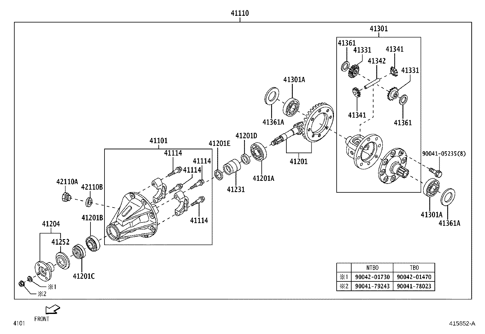41231-B5080 SPACER, REAR DIFFERENTIAL DRIVE PINION BEARING product image