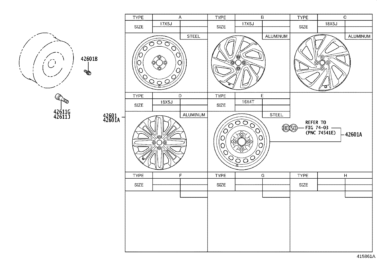 4261B-0H010 WHEEL, DISC (FOR SPARE) product image