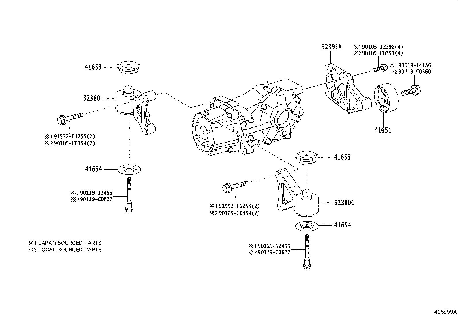 41653-0R050 STOPPER, REAR DIFFERENTIAL MOUNT, UPPER product image