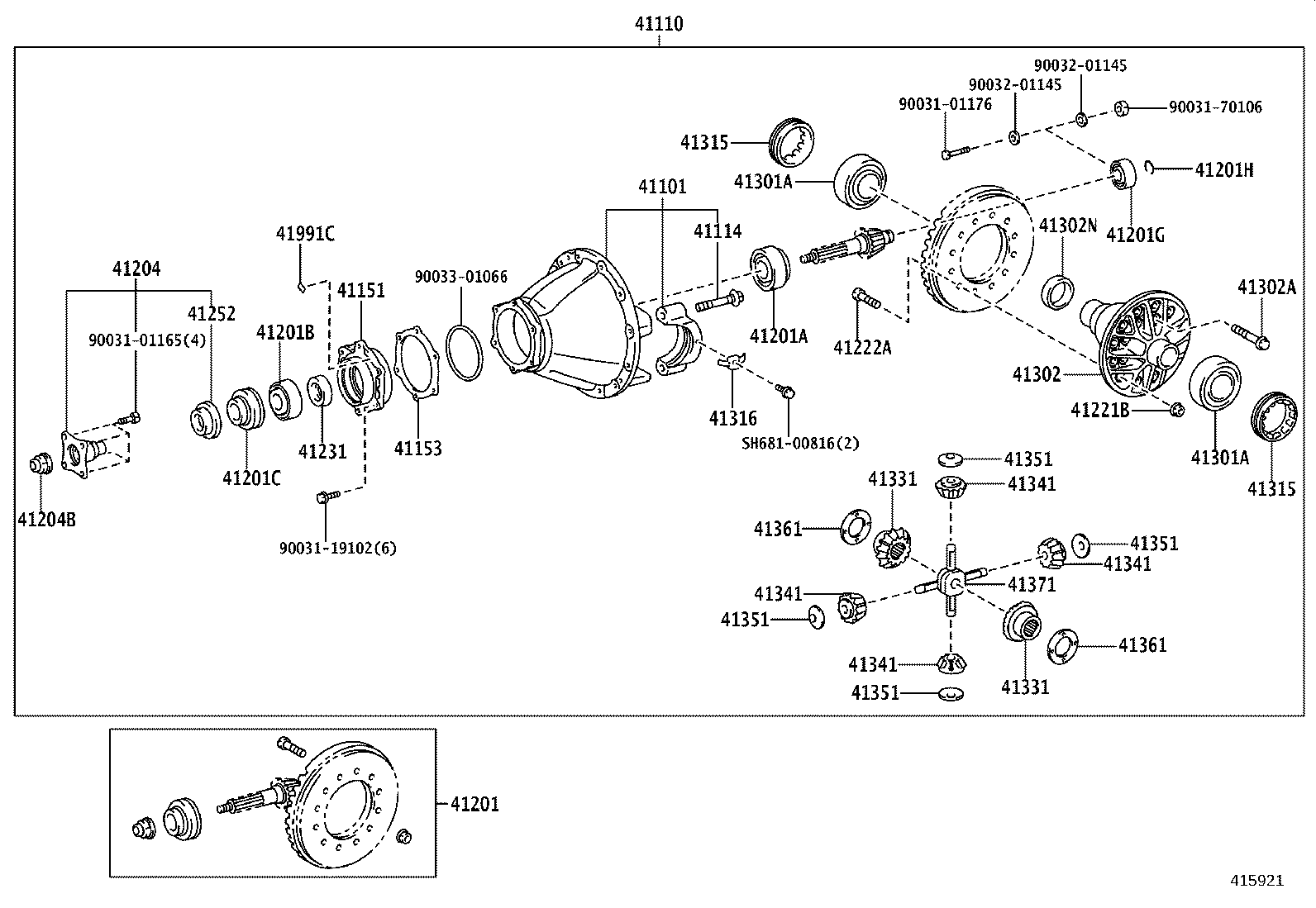 41301-0W010 CASE SUB-ASSY, REAR DIFFERENTIAL product image