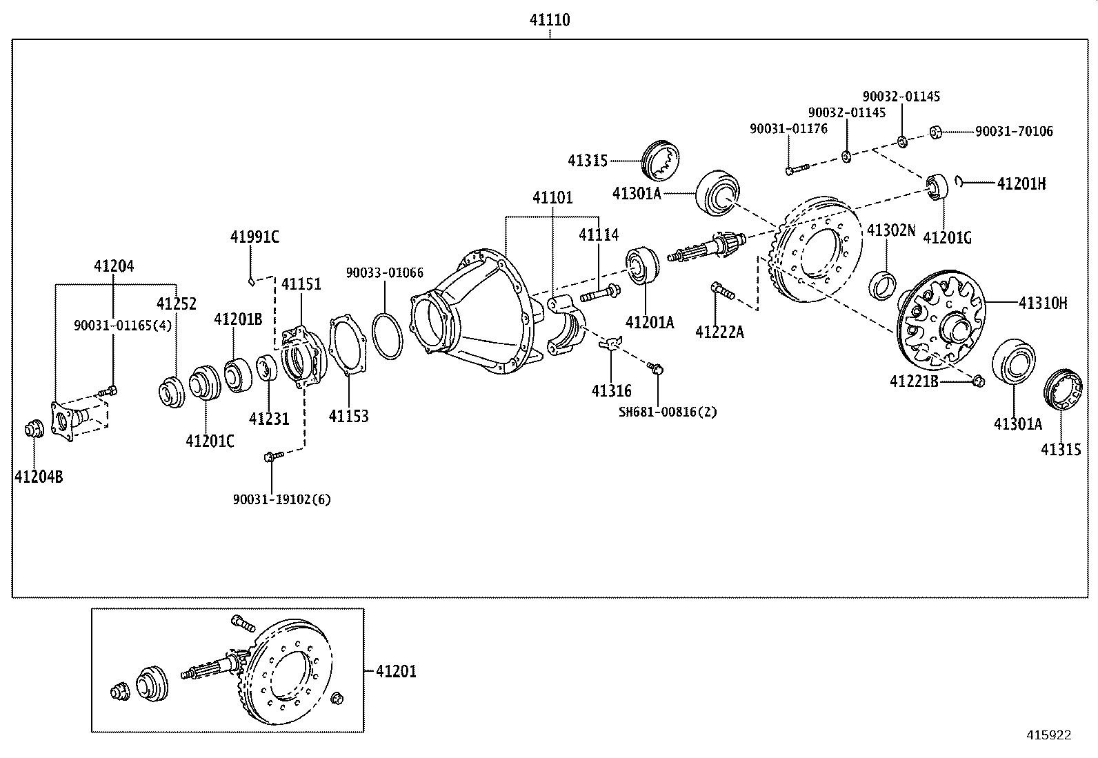 41301-0W010 CASE SUB-ASSY, REAR DIFFERENTIAL product image