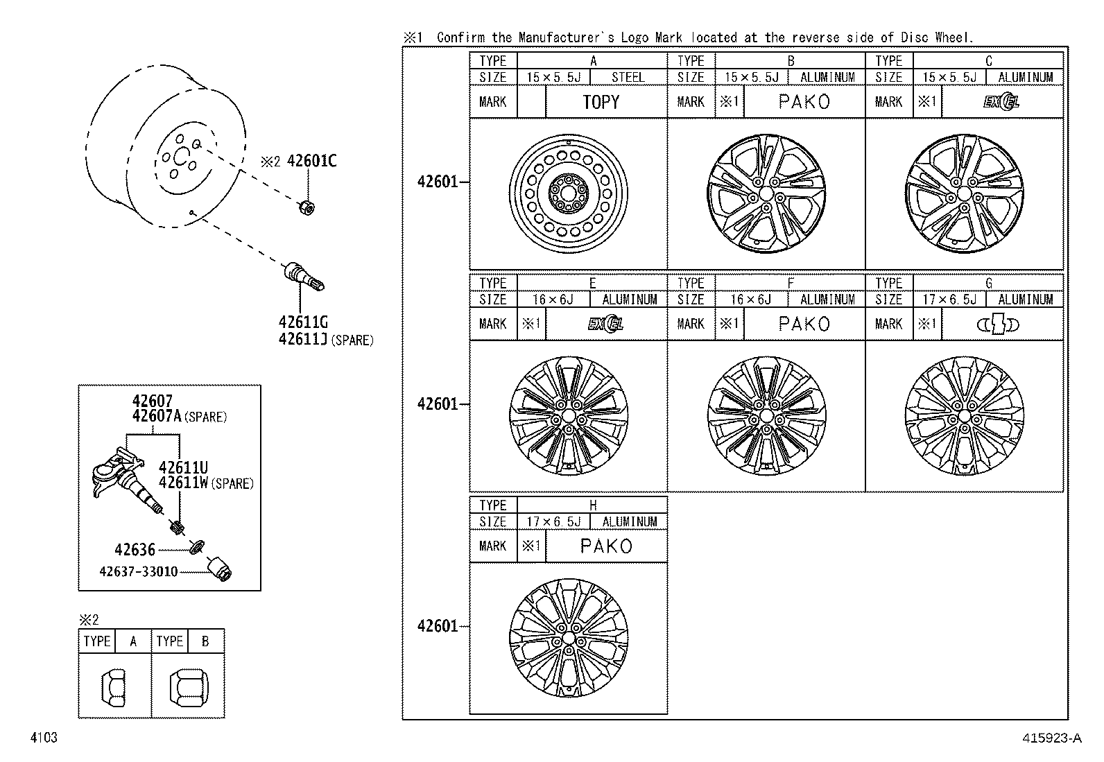 Toyota 42602-BZ140 CAP, WHEEL