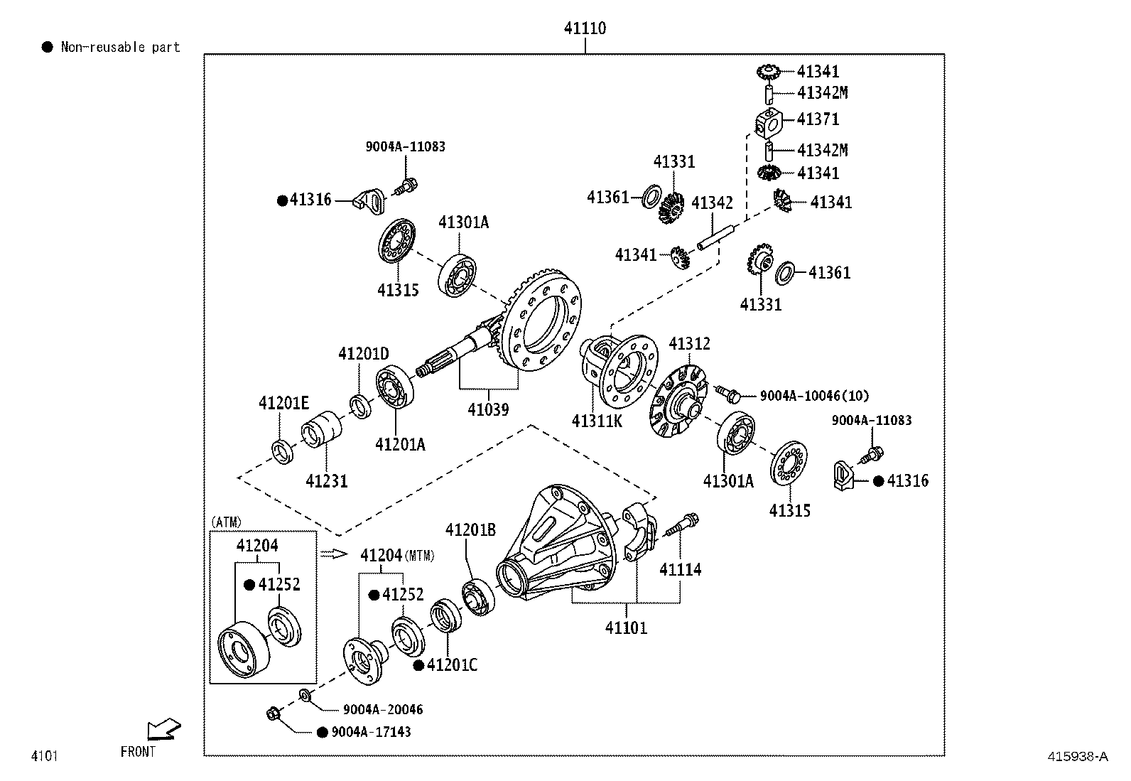 42110-BZ340 HOUSING ASSY, REAR AXLE product image