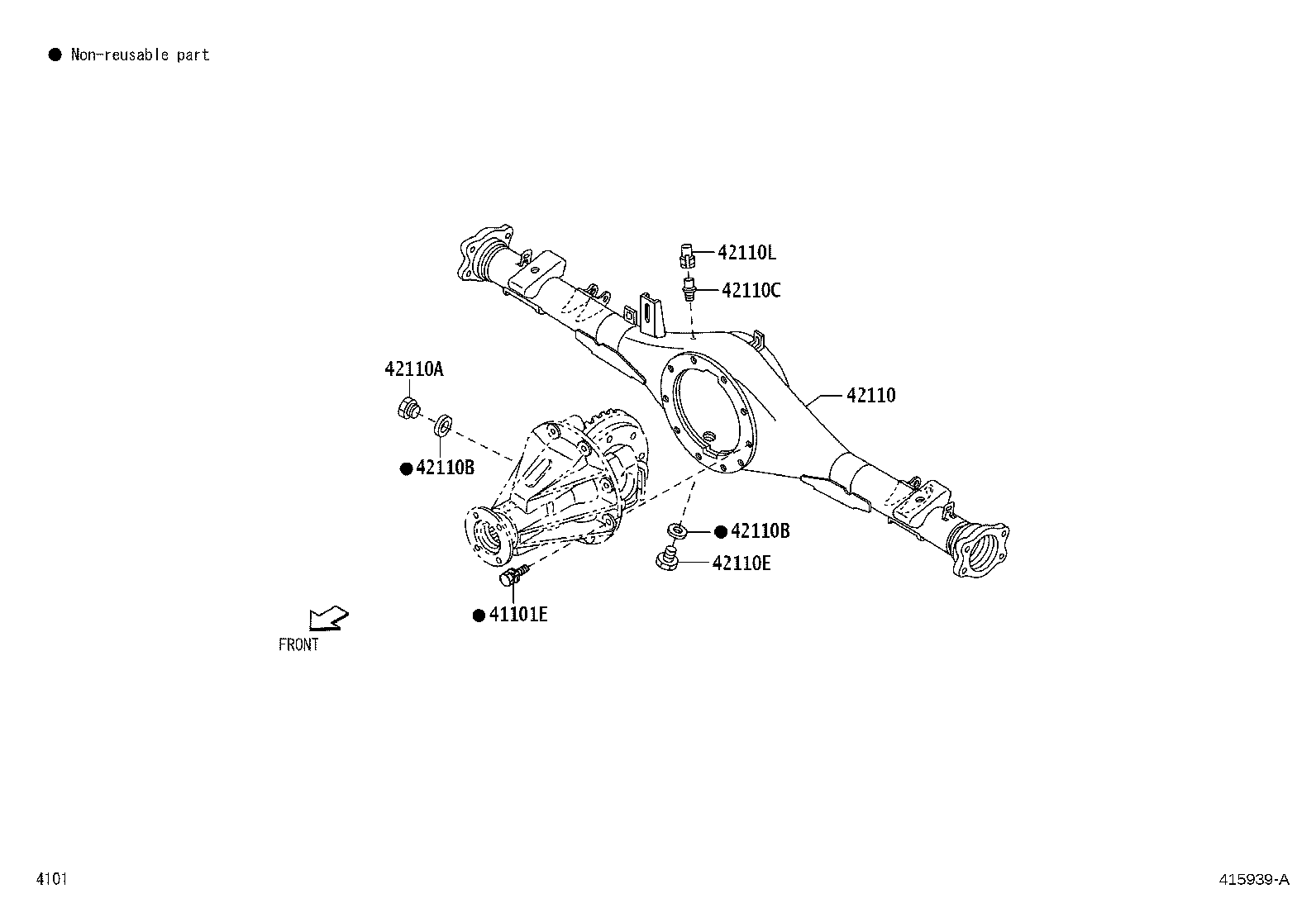 42110-BZ340 HOUSING ASSY, REAR AXLE product image