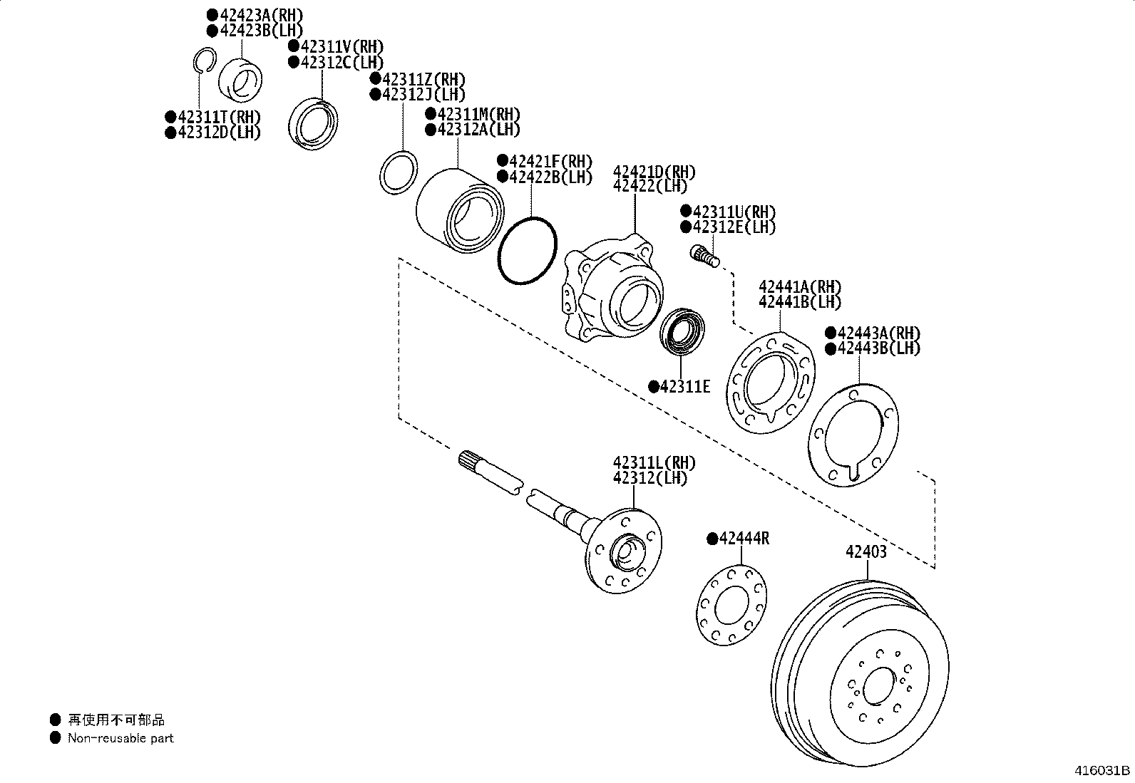 Toyota 42311-KK070 SHAFT, REAR AXLE, RH