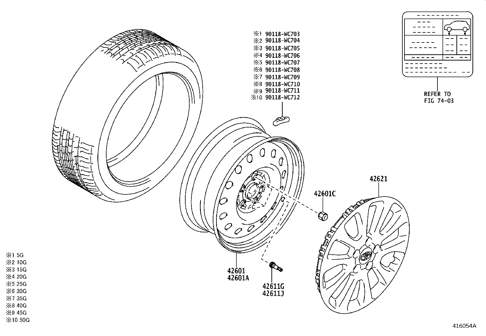 42602-WC006 CAP, WHEEL product image